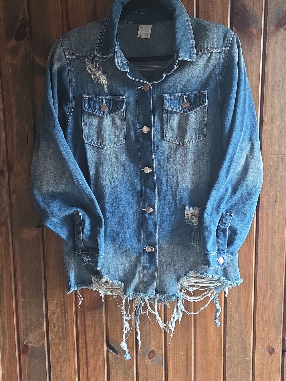 Denim Distressed Jacket - Picture 2 of 5